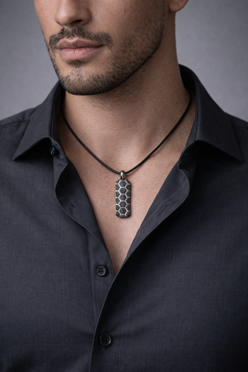 HEX LINE Pendant — Metal Inlay