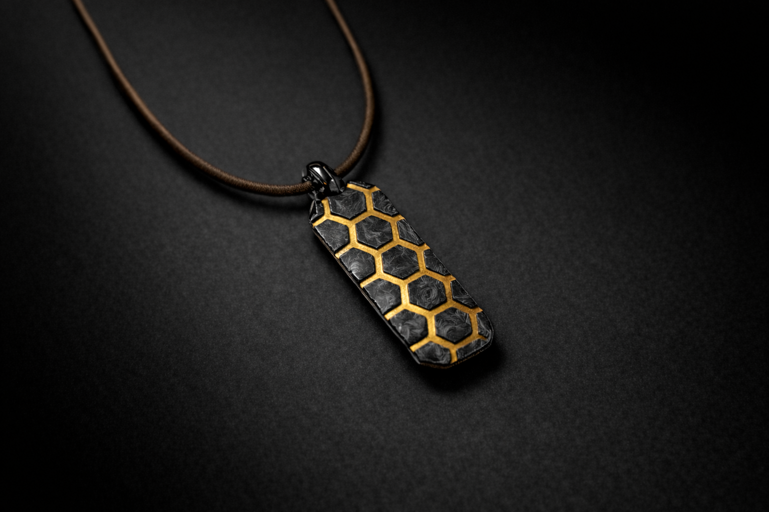 HEX LINE Pendant — Metal Inlay