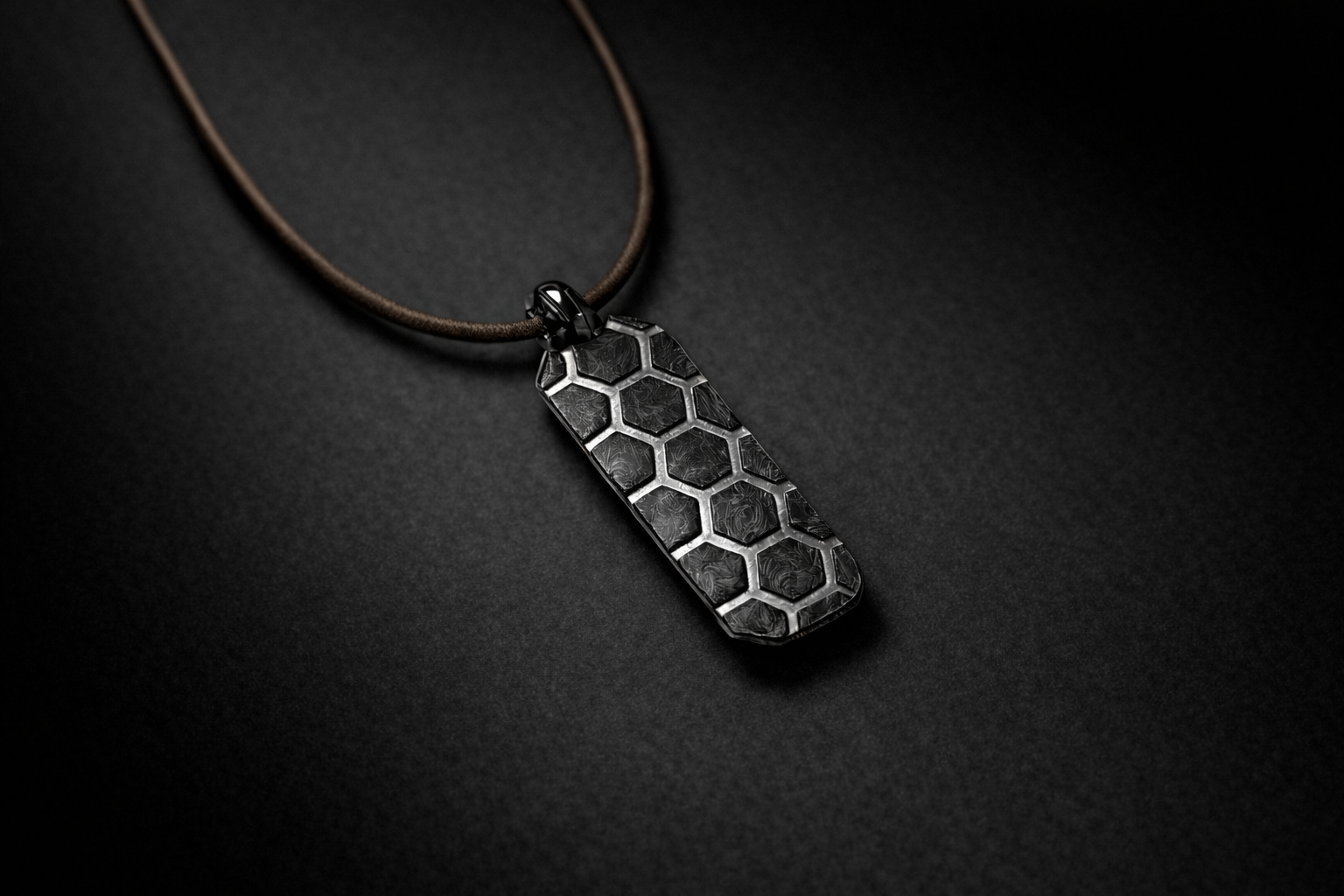 HEX LINE Pendant — Metal Inlay