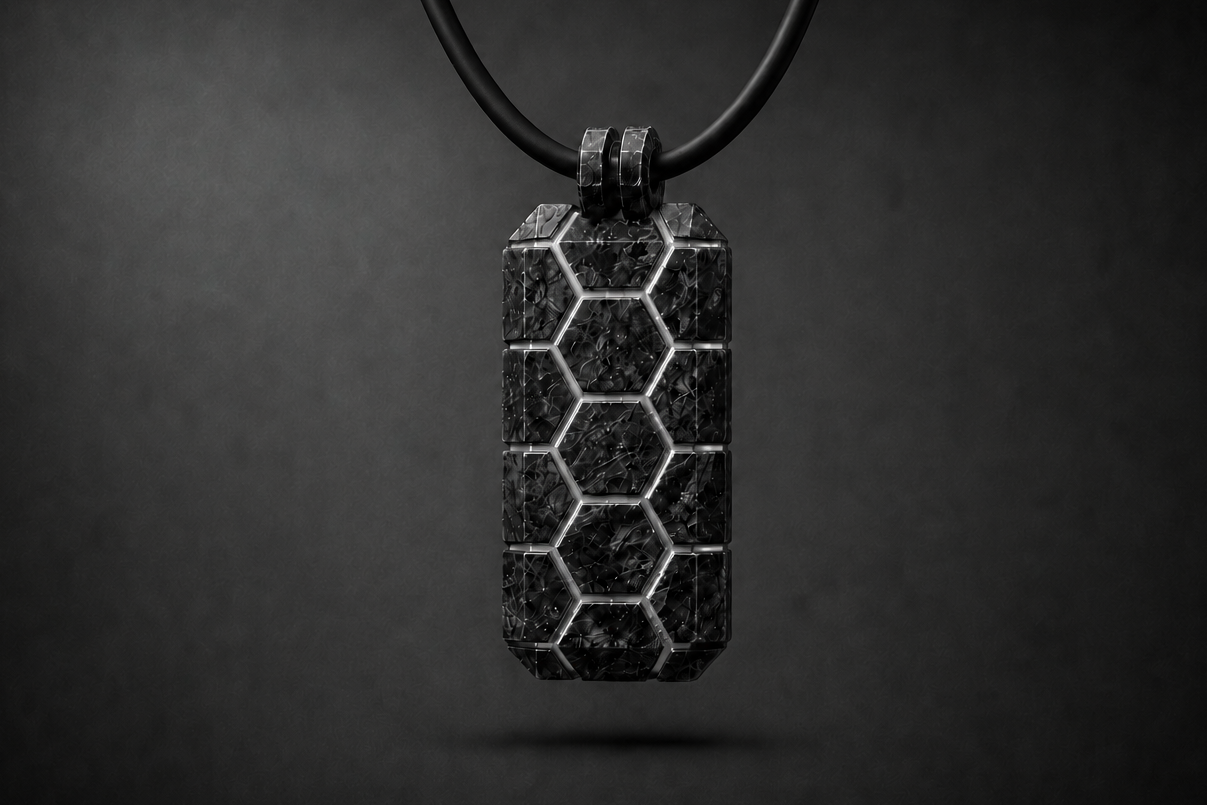 HEX LINE Pendant — Metal Inlay