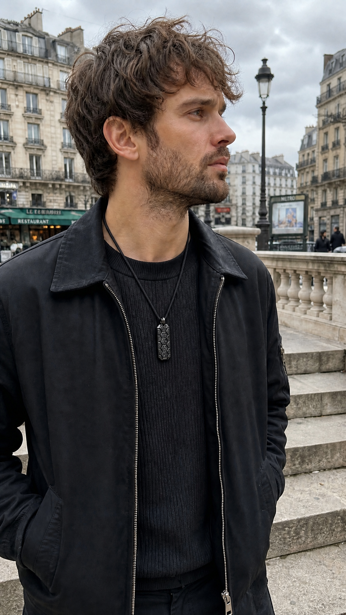 HEX CORE – Forged Carbon Pendant