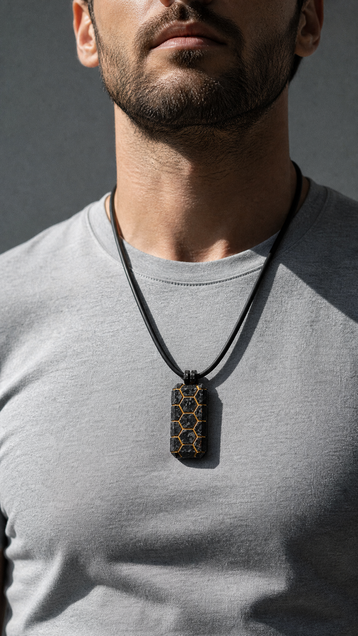 HEX LINE Pendant — Metal Inlay