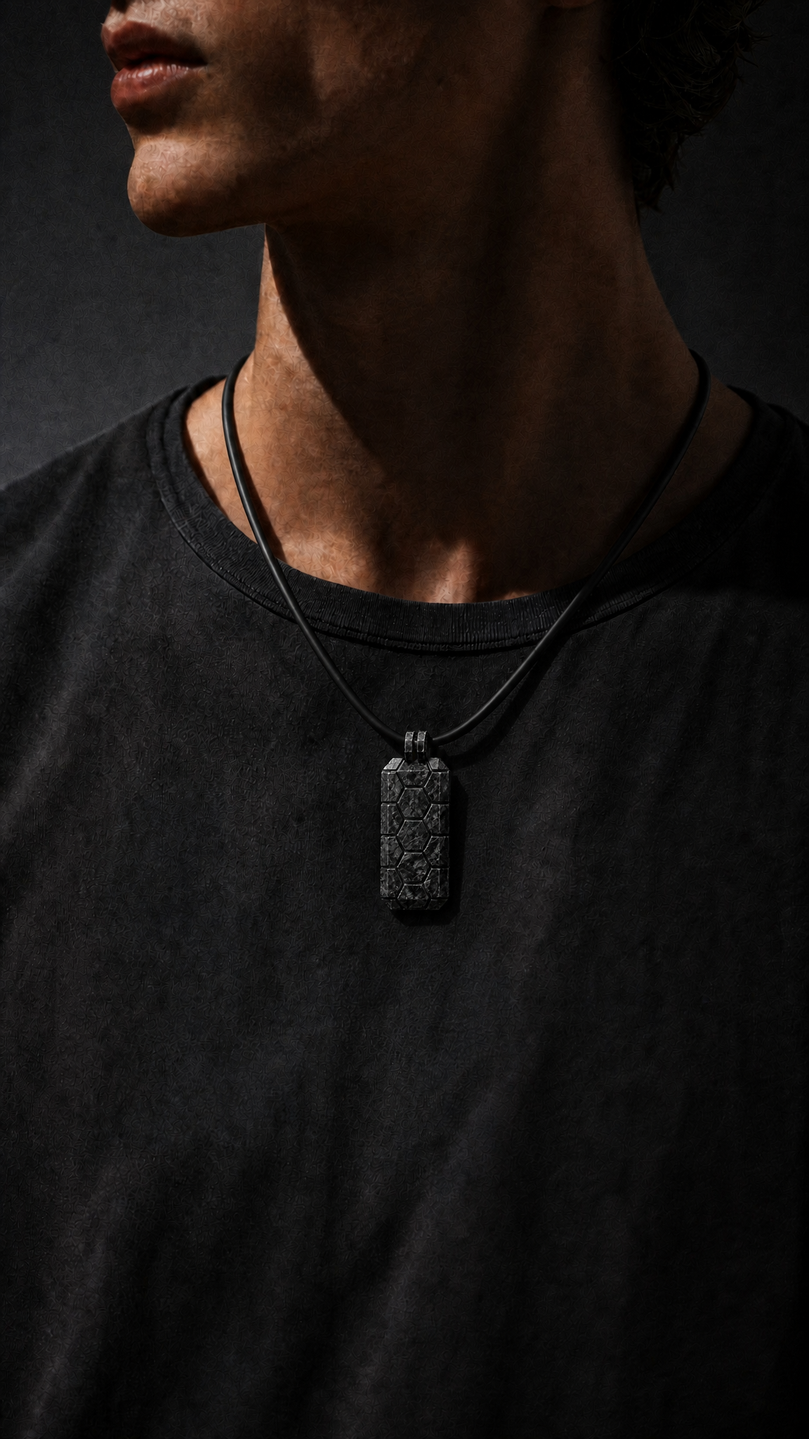 HEX CORE – Forged Carbon Pendant