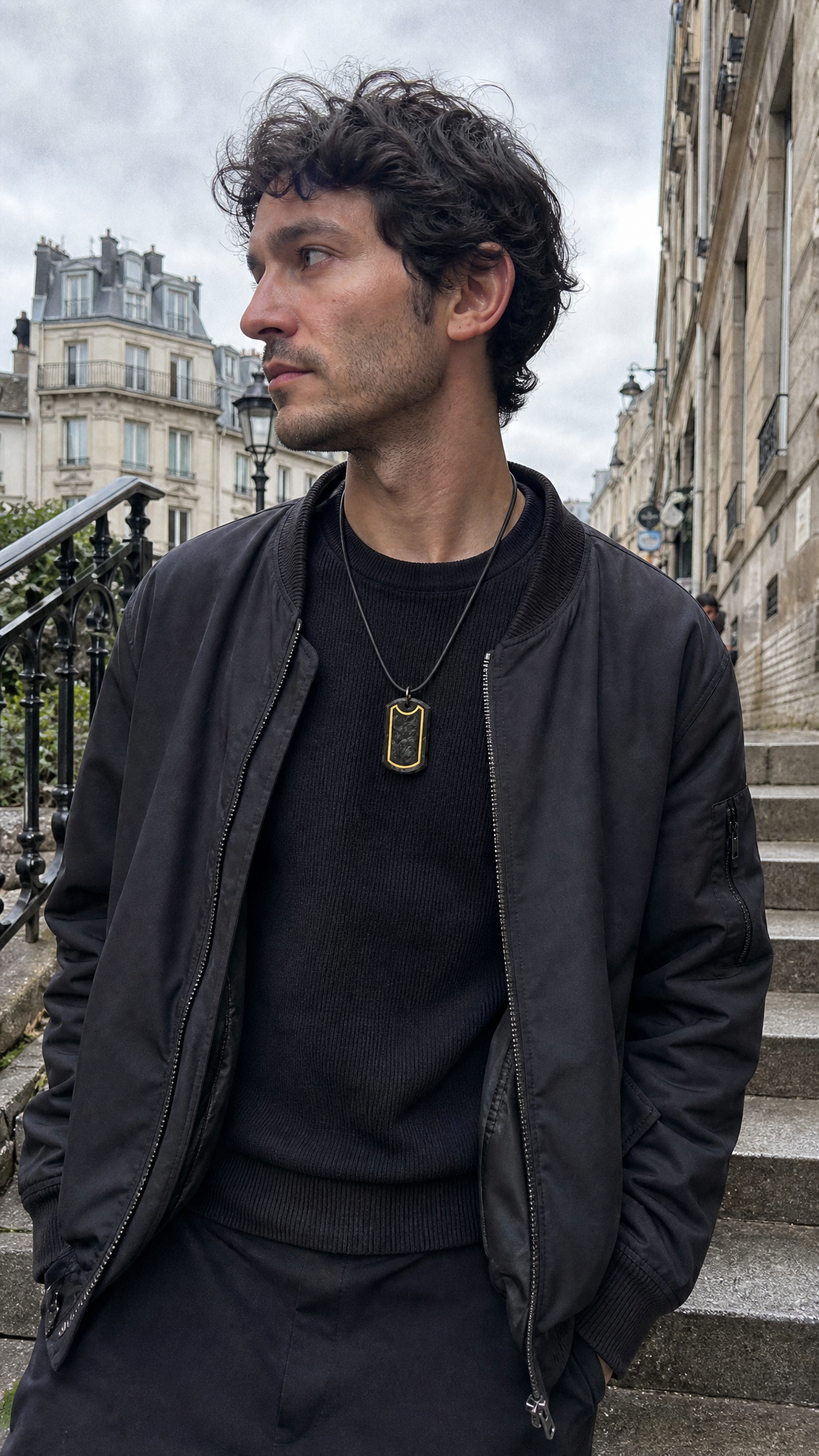 Sentinel Halo Pendant – Metal Inlay