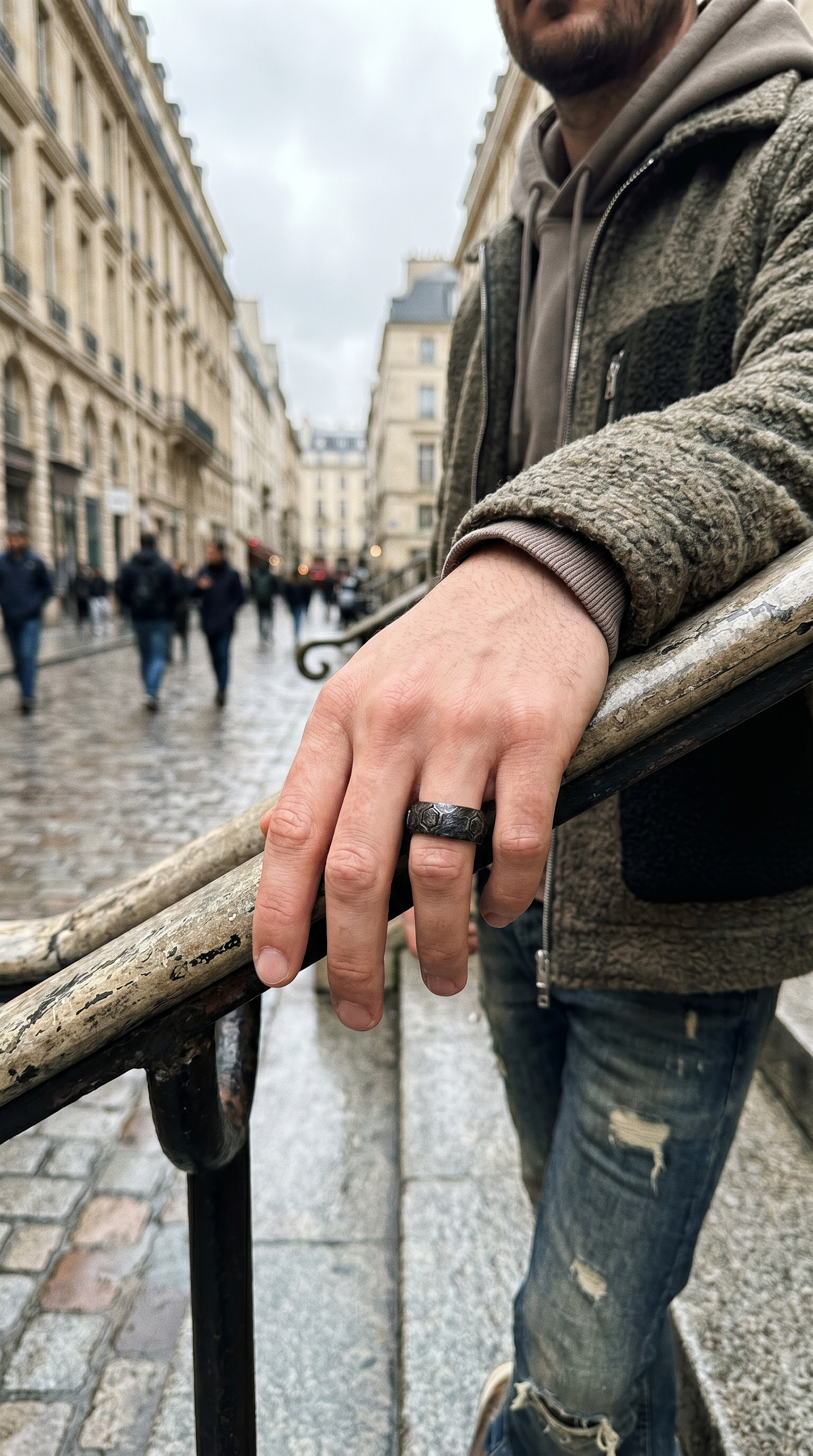 MATRIX HEX RING - Forged Carbon