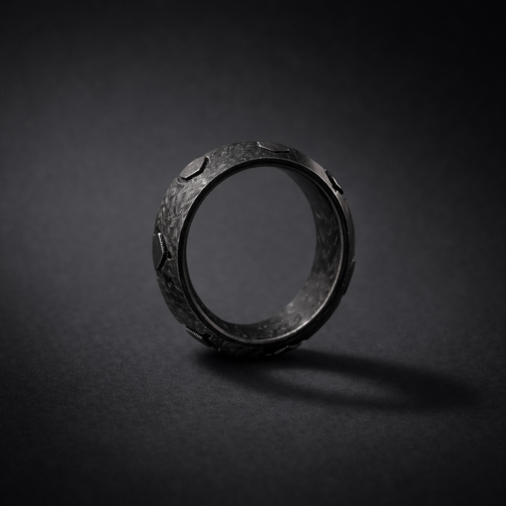 MATRIX HEX RING - Forged Carbon
