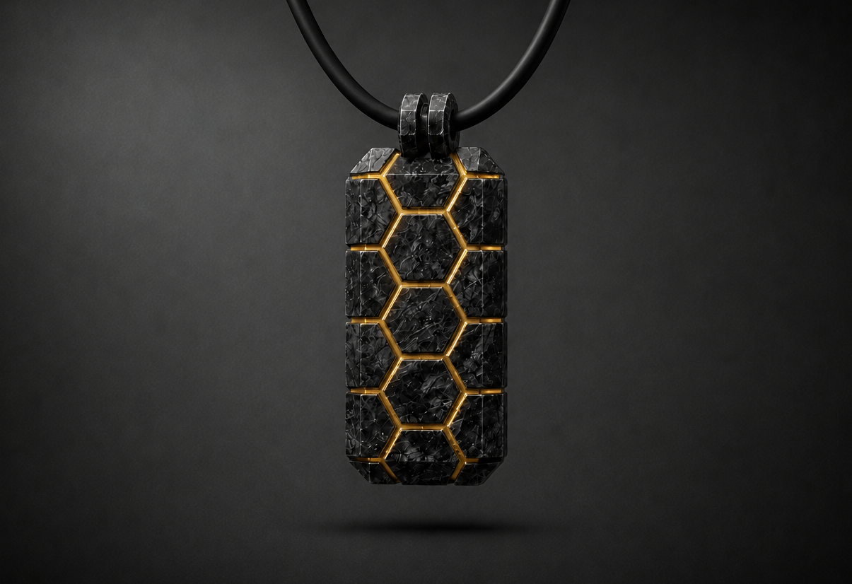 HEX LINE Pendant — Metal Inlay