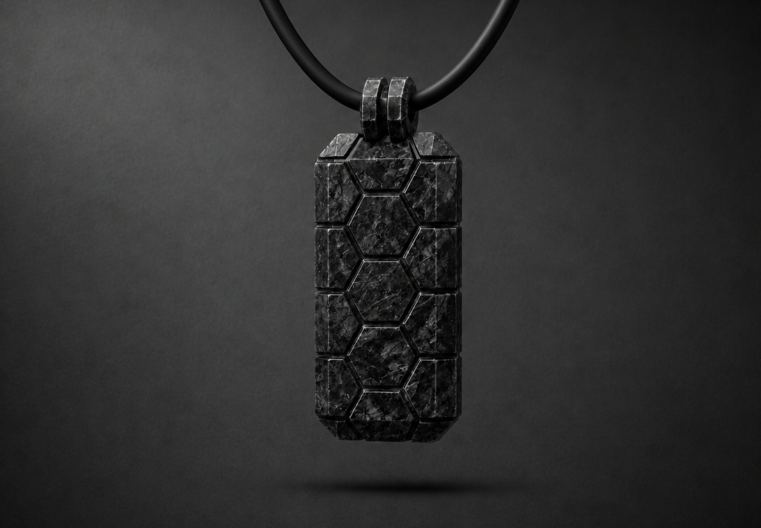 HEX CORE – Forged Carbon Pendant