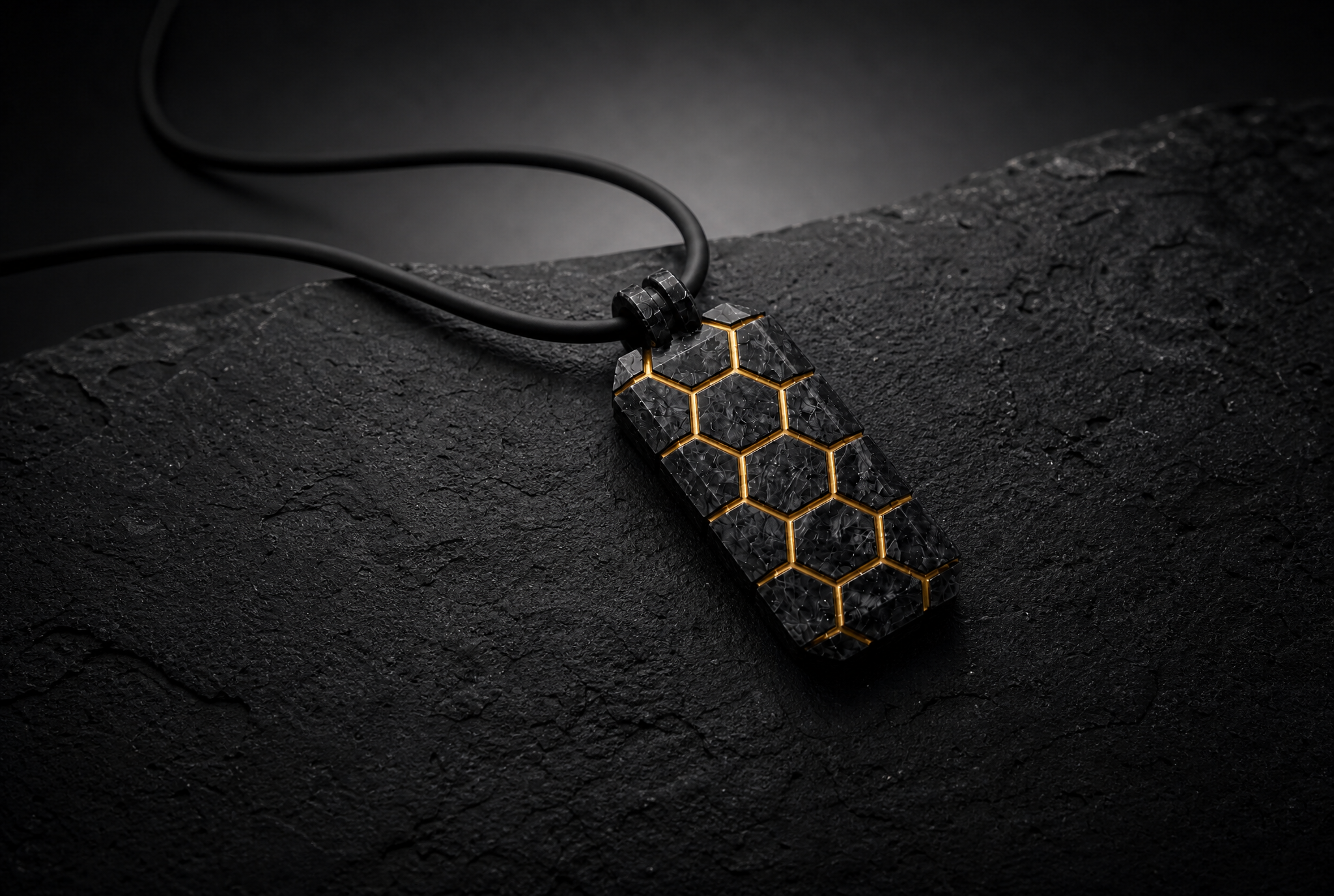 HEX LINE Pendant — Metal Inlay