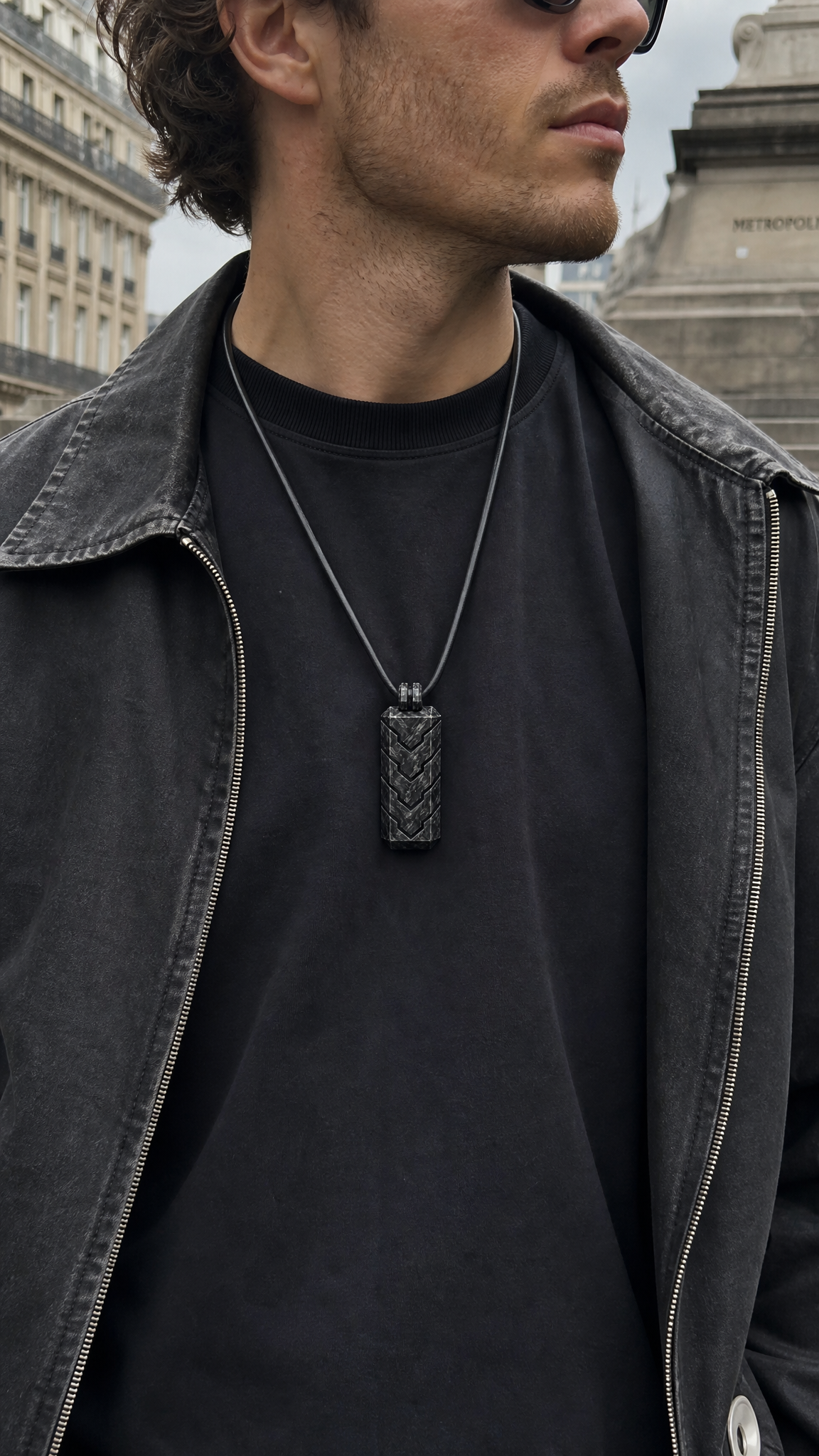 Vector Pendant — Forged Carbon