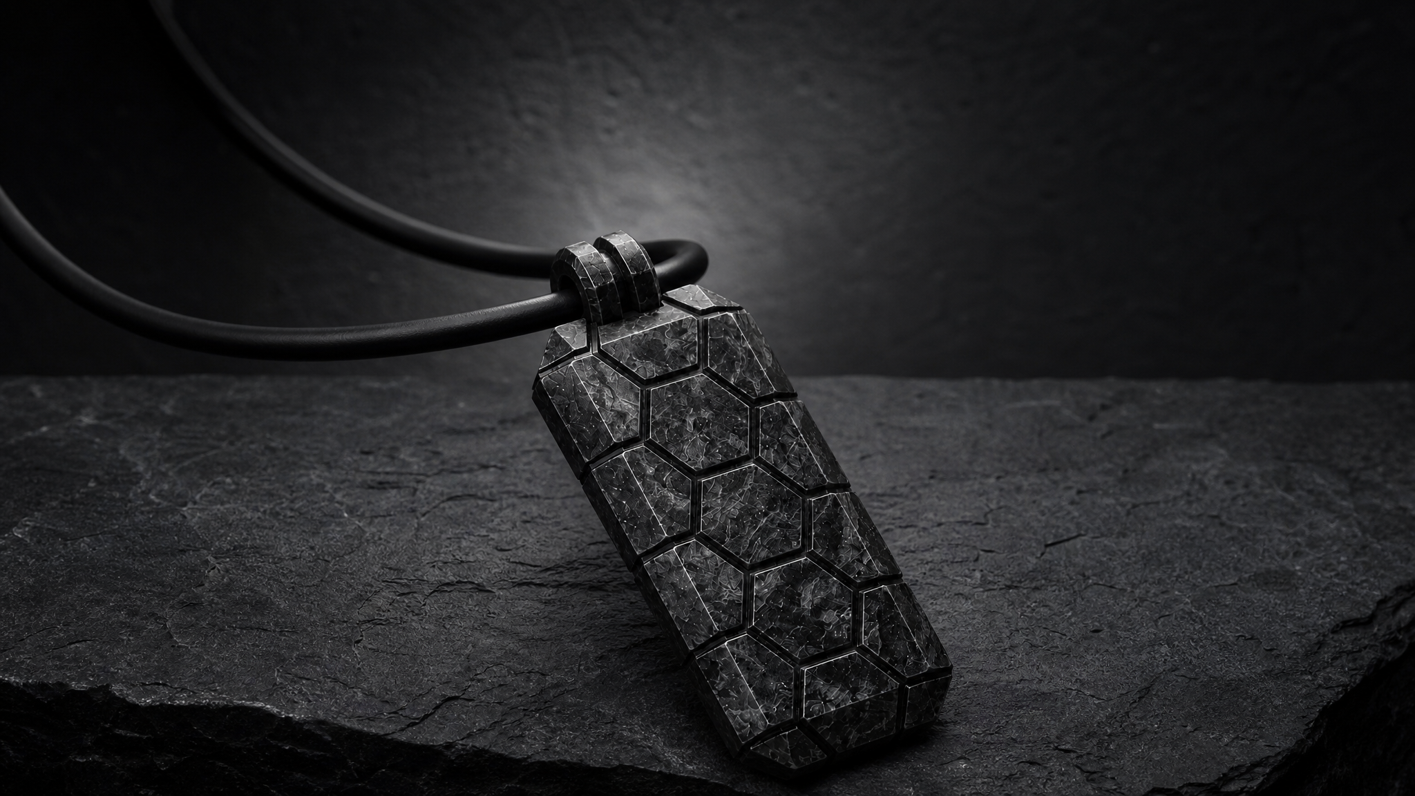 HEX CORE – Forged Carbon Pendant