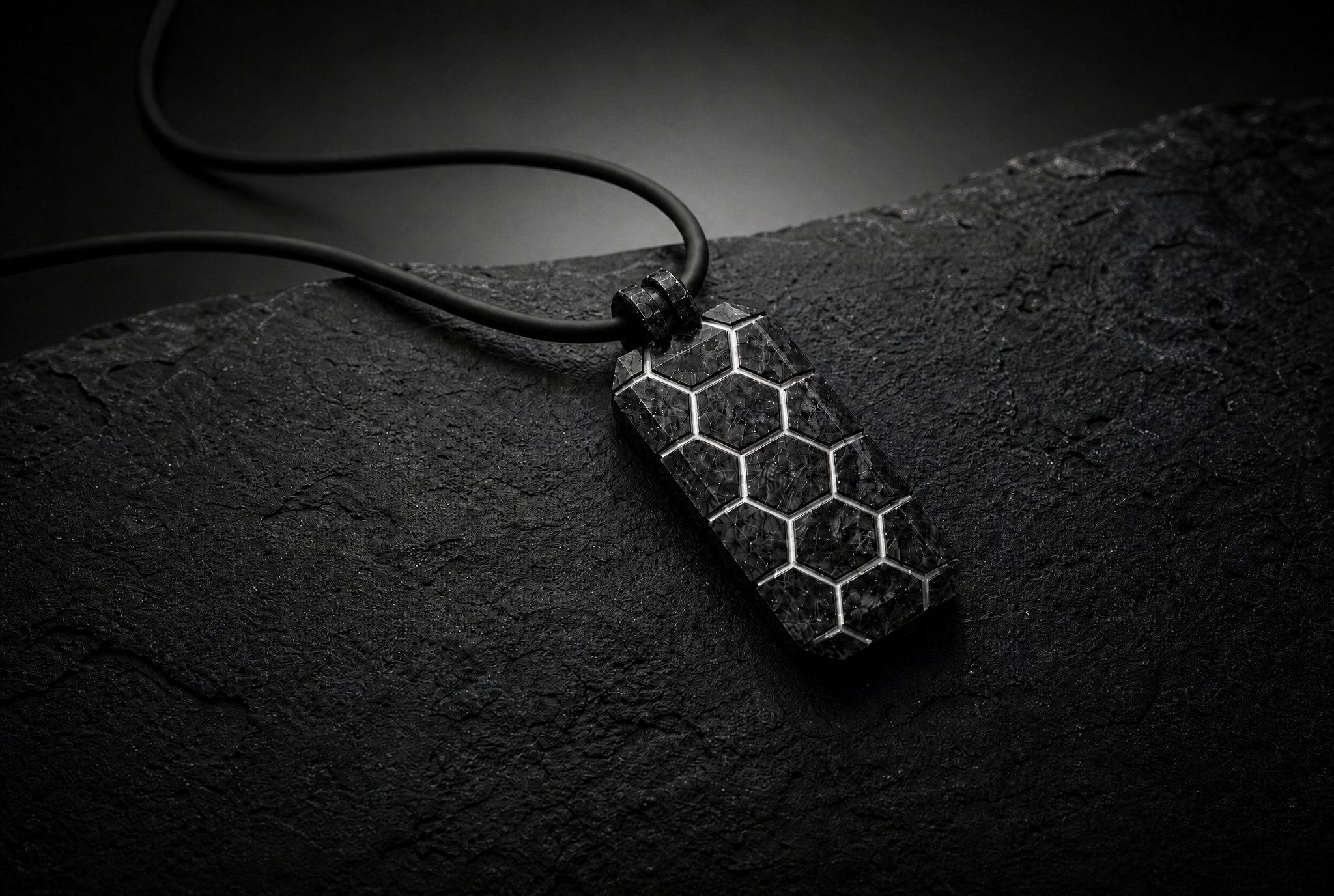 HEX LINE Pendant — Metal Inlay